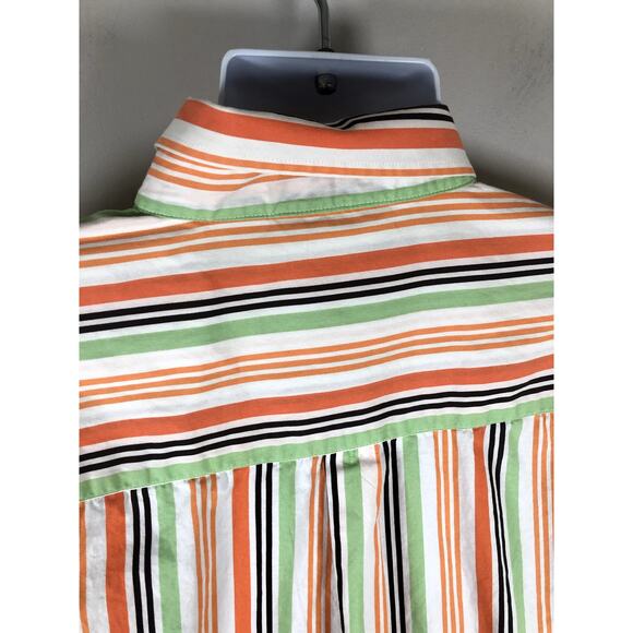 South Pole Men's Button Down Shirt Size XXL Long Sleeve White Orange Cotton - Picture 7 of 13